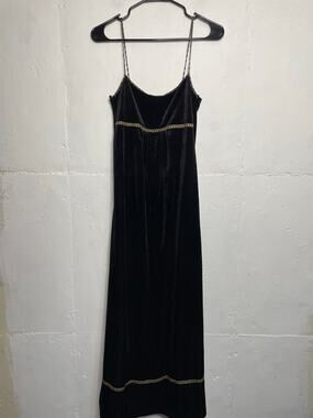 Morbid Threads Hot Topic Velvet Black Maxi Dress Sleeveless Size Small/ Medium